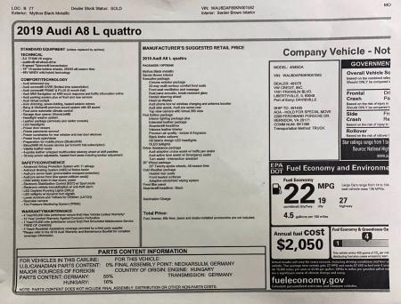 Used 2019 Audi A8 L Executive/First Edition | Downers Grove, IL