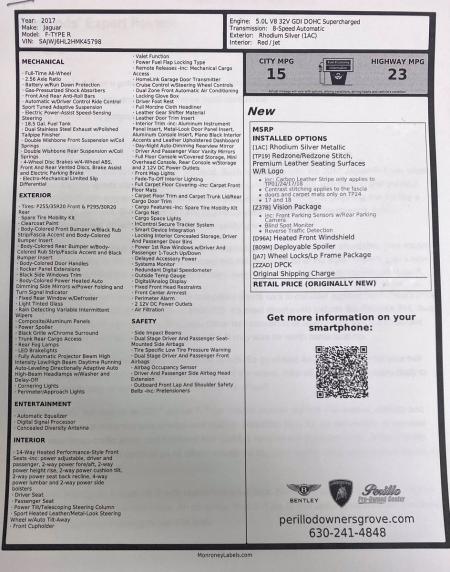 Used 2017 Jaguar F-TYPE R | Downers Grove, IL