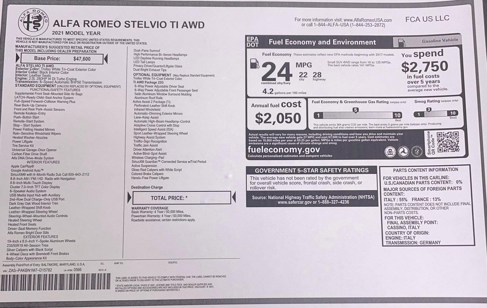 Used 2021 Alfa Romeo Stelvio Ti | Downers Grove, IL