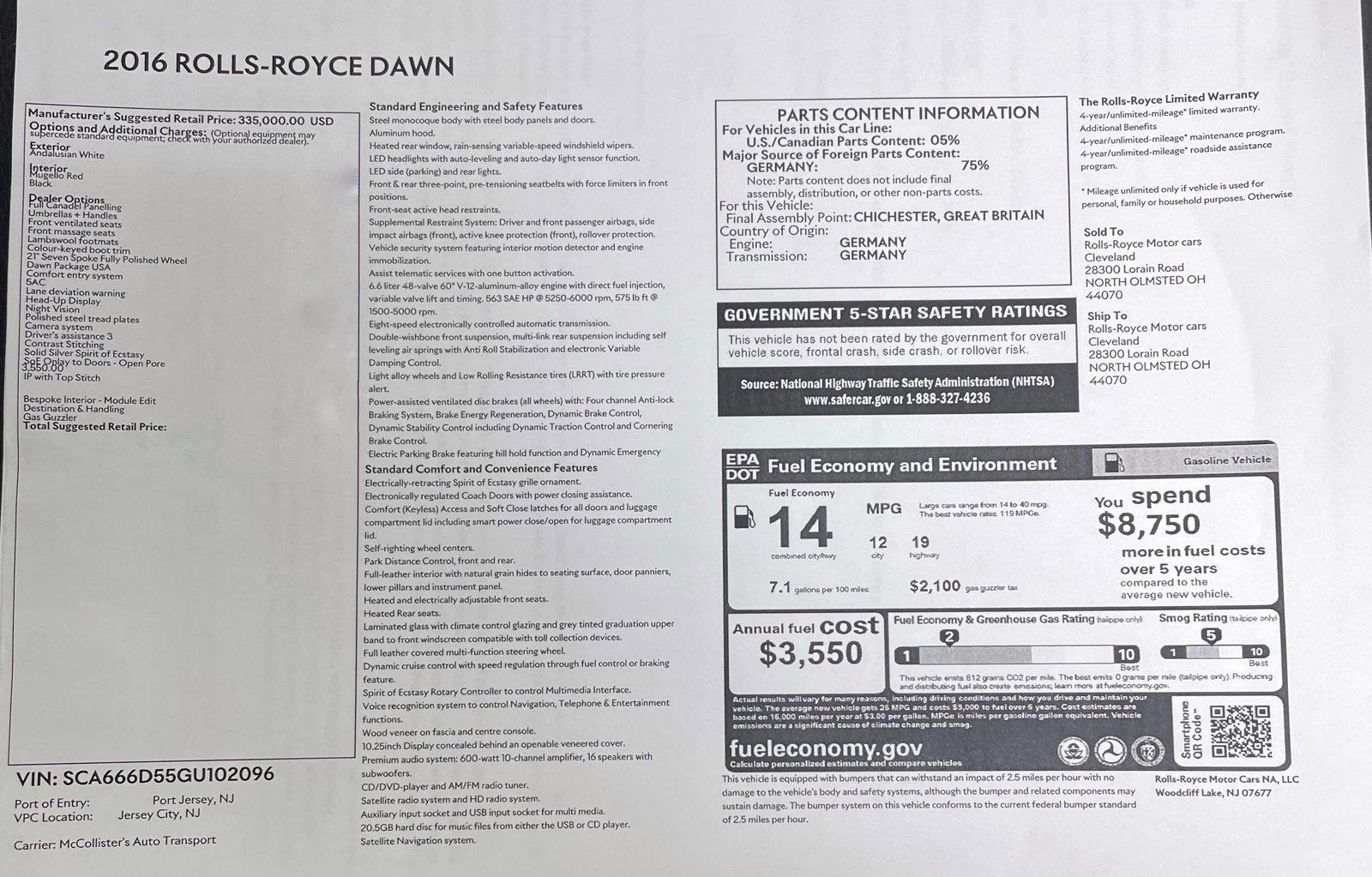 Used 2016 Rolls-Royce Dawn  | Downers Grove, IL