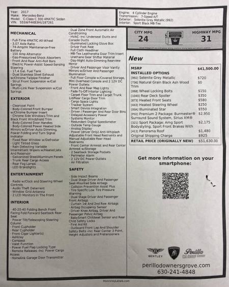 Used 2017 Mercedes-Benz C-Class C 300 Premium Pkg 2,Sport Pkg. With Navigation | Downers Grove, IL